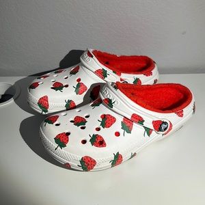 Strawberry Lined Crocs